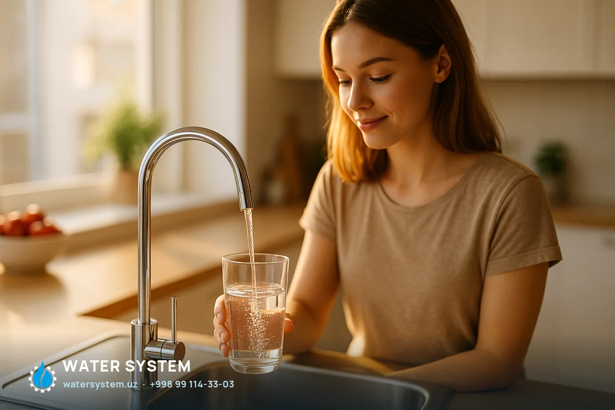 Питьевая вода из фильтра на кухне